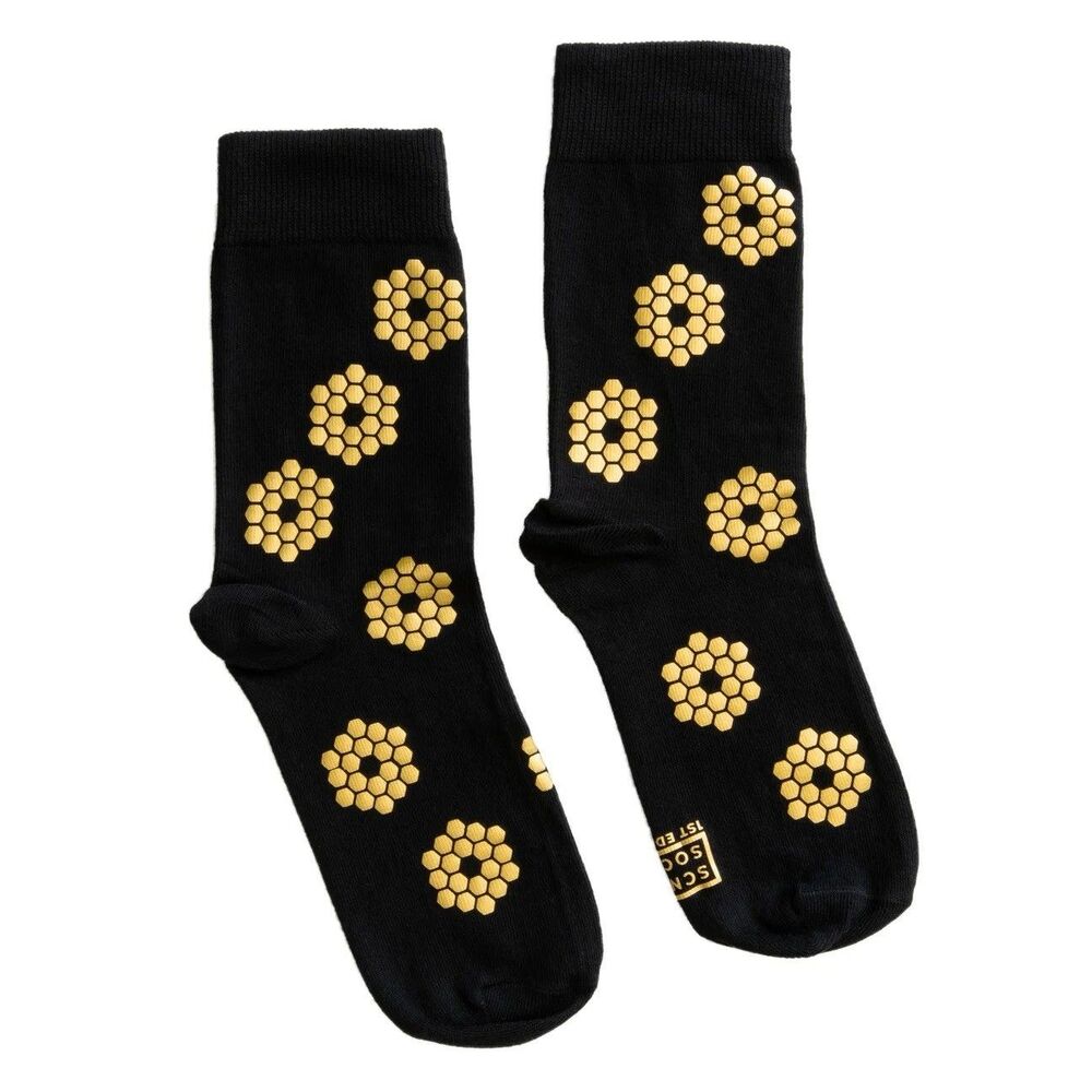 Science Socks Brand Size Medium JWST Gold Mirror Socks - New Sealed Discontinued